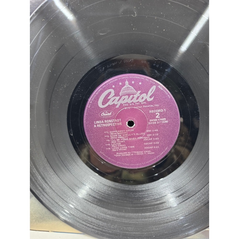 Linda Ronstadt A Retrospective Vinyl LP 2-Record Set Capitol SKBB-11629 1977 VG - Picture 8 of 10